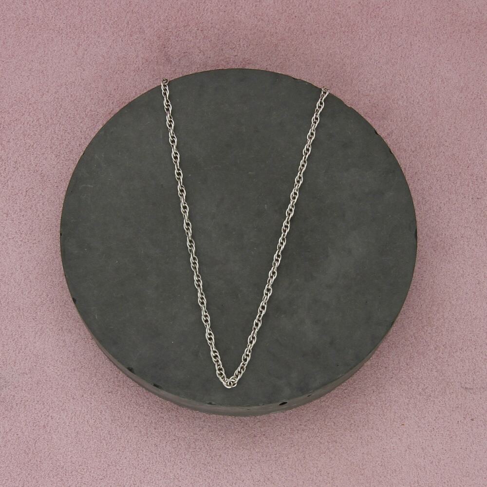 sterling silver vintage 2mm rope chain necklace size 20.5in
